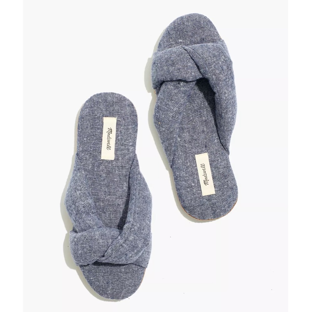 Chambray Crisscross Scuff Slippers Women’s Size 9 NWOT